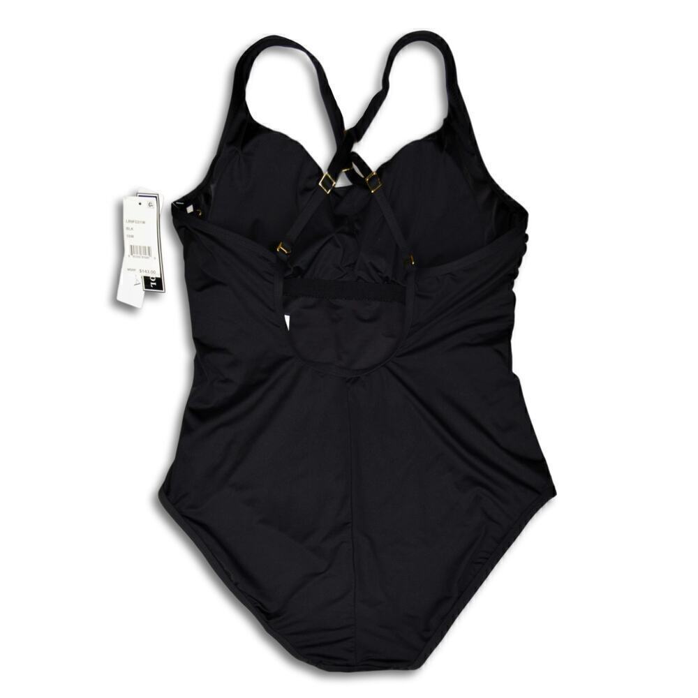 New! La Blanca Women's Plus Tummy Control Lace Up Sides One-piece Swimsuit - Picture 5 of 5